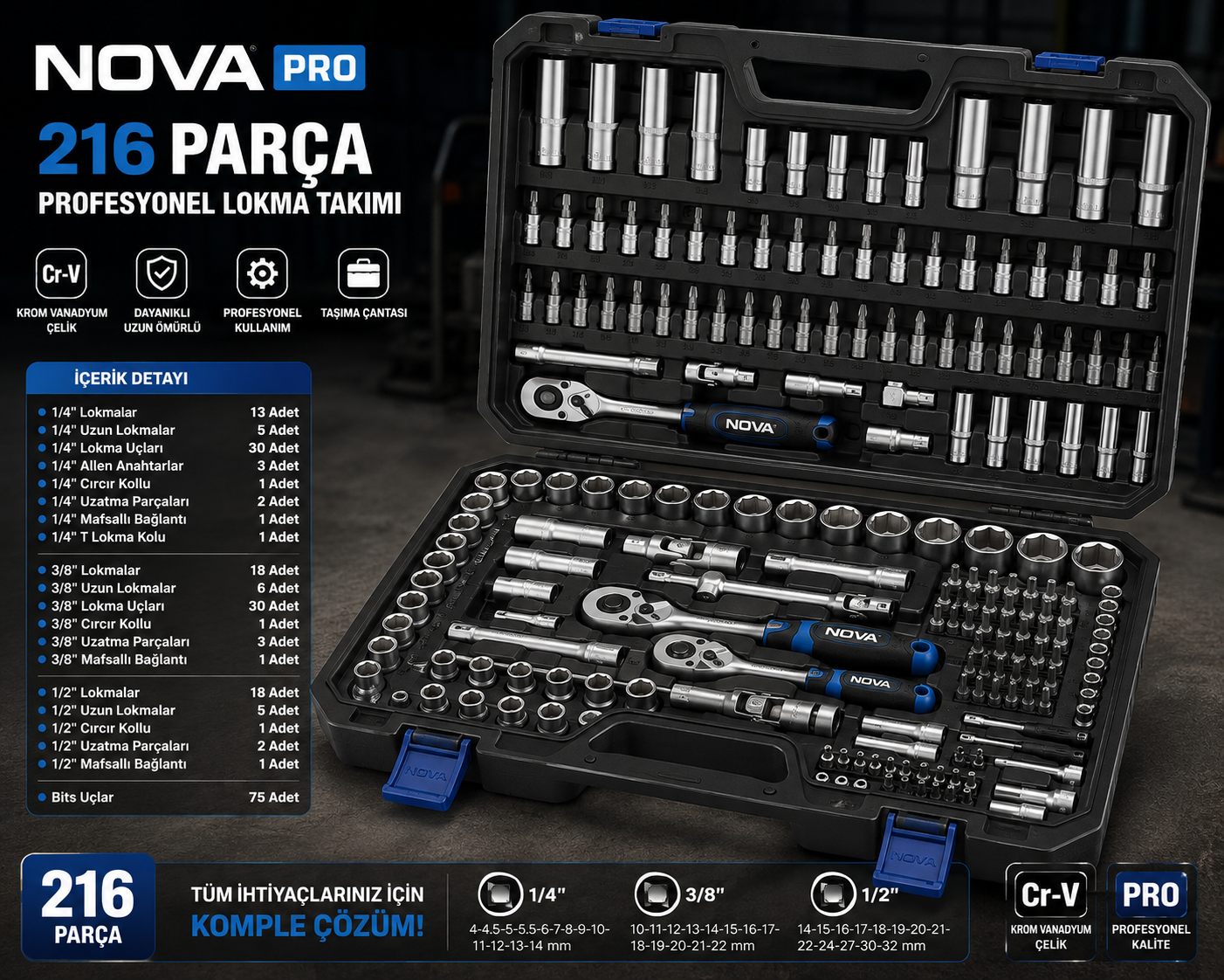 Nova 216 Parça Profesyonel Lokma Takımı