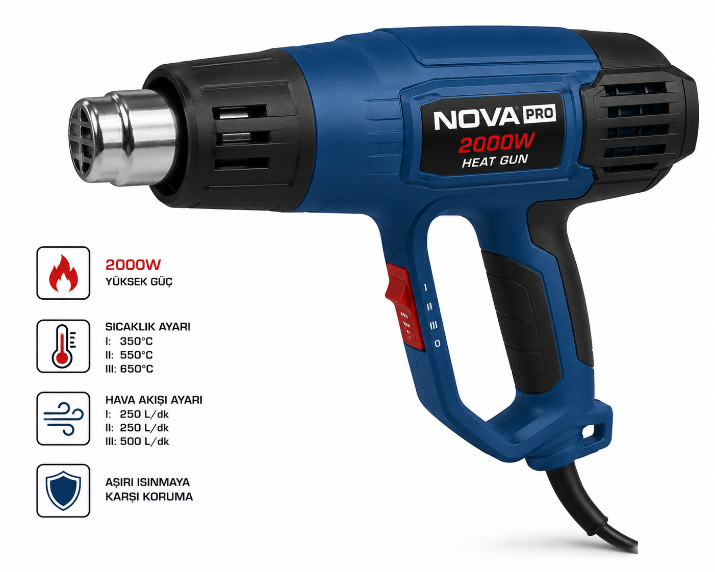 Nova Pro 2000W Sıcak Hava Tabancası